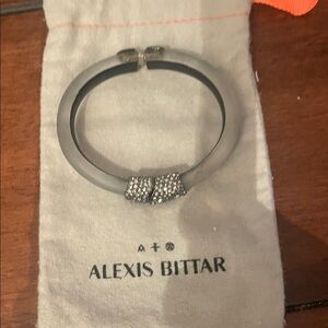 Alexis Bittar Gray Bracelet with Crystal Bow